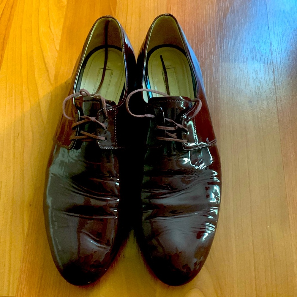 Prada Lace Up Shoes, Maroon, Size 7.5